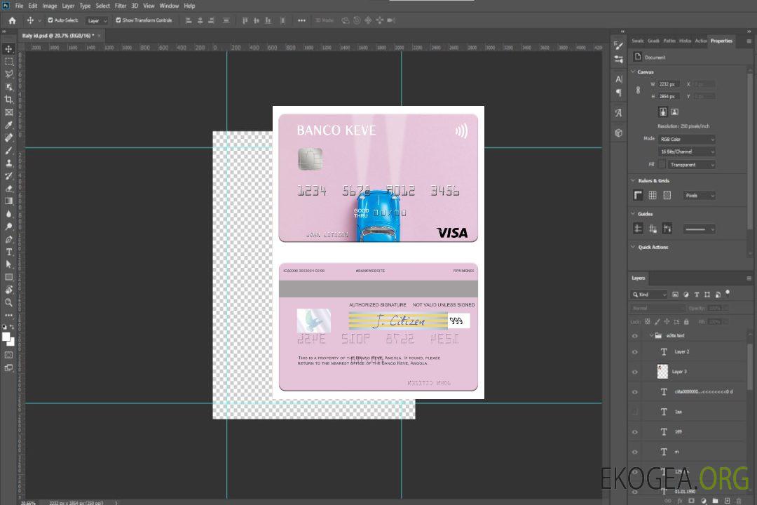 Carte visa Angola Banco Keve template Carte visa Angola Banco Keve template